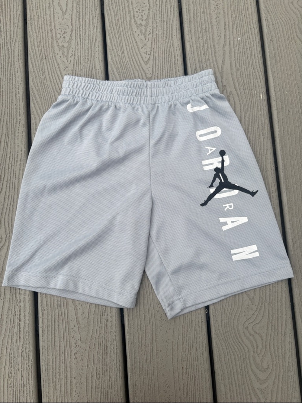 Nike Jordan Boys's Gray Athletic Mesh Shorts with Jumpman Logo